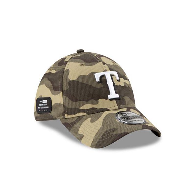 MLB Texas Rangers Armed Forces Weekend 39Thirty Stretch Fit (SBN3746) - Green New Era Caps